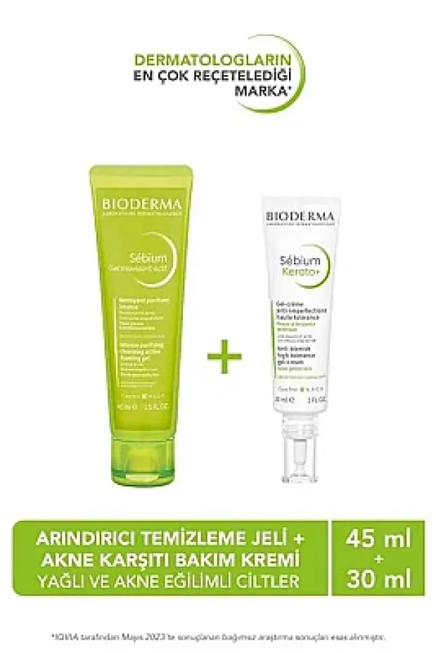 Bioderma Sebium Kerato+ Gel Cream 30 ml+Sebium Foaming Gel Active 45 ml Hediye