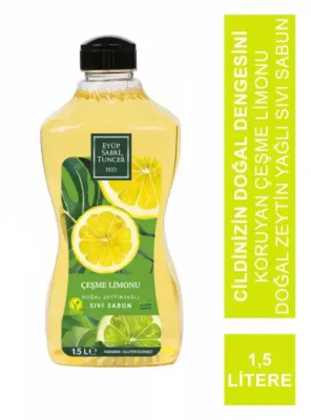 Eyüp Sabri Tuncer Doğal Zeytinyağlı Sıvı Sabun Çeşme Limonu 1,5 Lt
