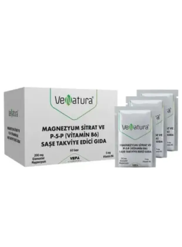 VeNatura Magnezyum Sitrat P-5-P Vitamin B6 60 Saşe