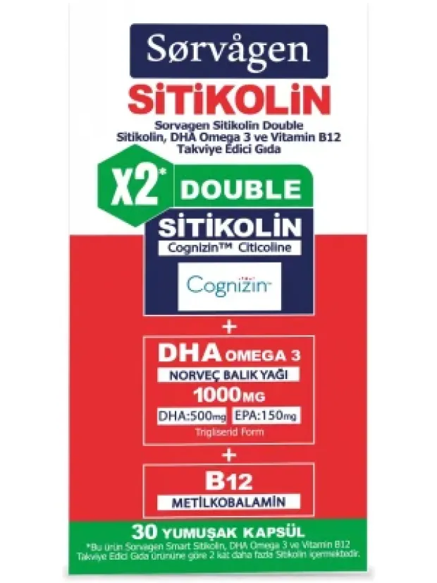 Sorvagen Double Sitikolin DHA 30 Kapsül