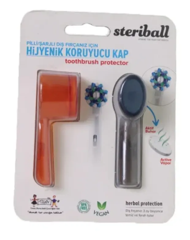 Steriball Elektrikli & Pilli Diş Fırçaları İçin Koruma Kabı 2'li - Kırmızı Siyah