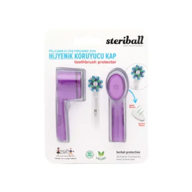 Steriball Elektrikli & Pilli Diş Fırçaları İçin Koruma Kabı 2'li - Mor