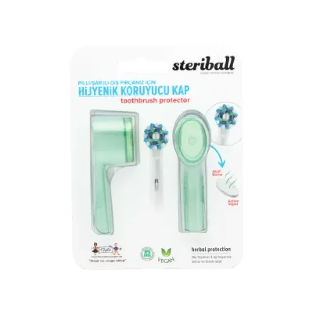 Steriball Elektrikli & Pilli Diş Fırçaları İçin Koruma Kabı 2'li - Yeşil