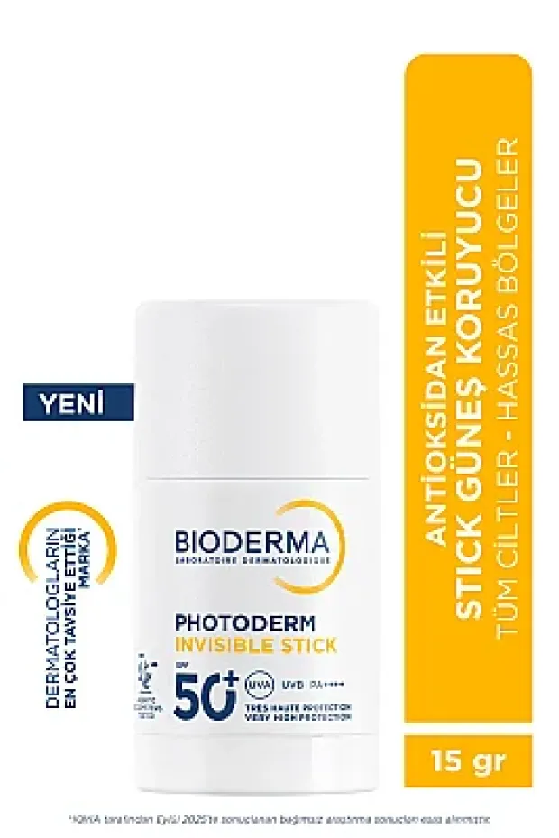 Bioderma Photoderm Invisible Stick SPF50+ Antioksidan UV Koruma İçeren Hassas & Tüm Ciltler Güneş Kremi 15gr