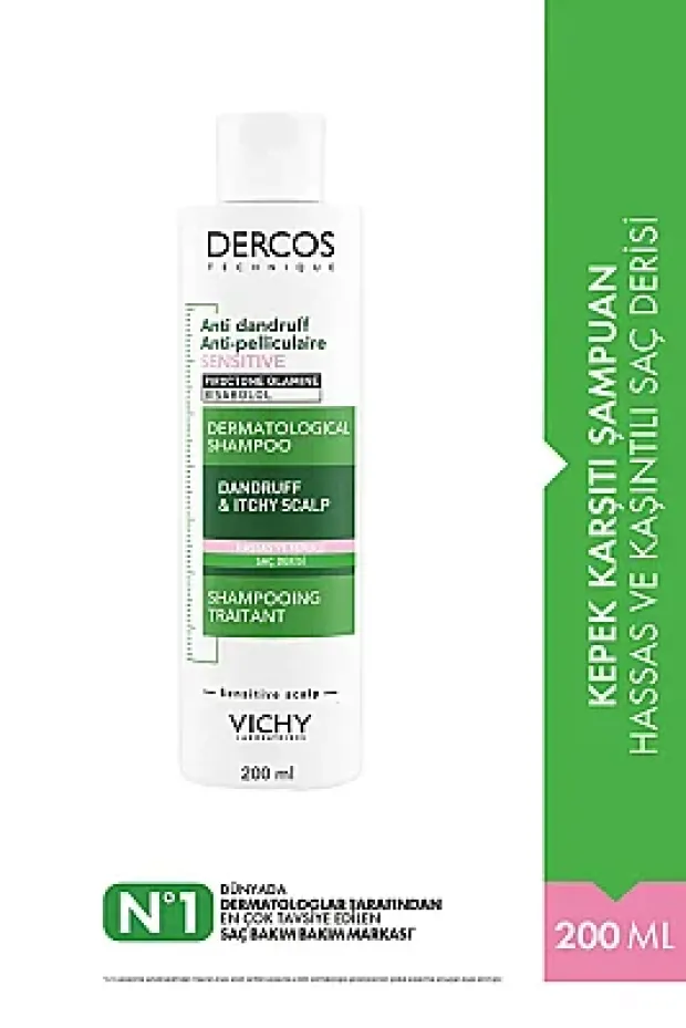 Vichy Dercos Anti-Pell Kepek Şampuanı Hassas ve Kaşıntılı Saç Derisi 200 ml.