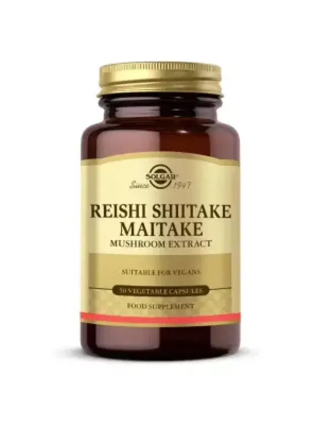 Solgar Reishi Shiitake Maitake Mushroom Extract 50 Bitkisel Kapsül