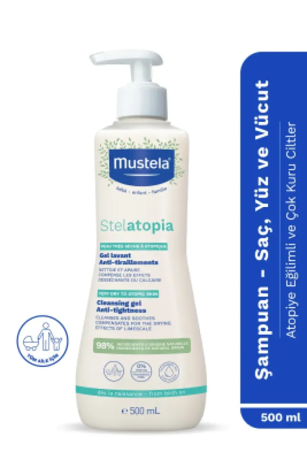 Mustela Stelatopia Cleansing Gel 500 ml Kuru Ciltler İçin Şampuan