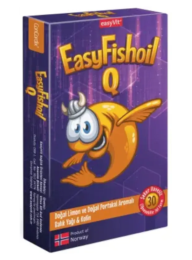 EasyFishoil Q Omega&Kolin Kids 30 Çiğnenebilir Jel Tablet