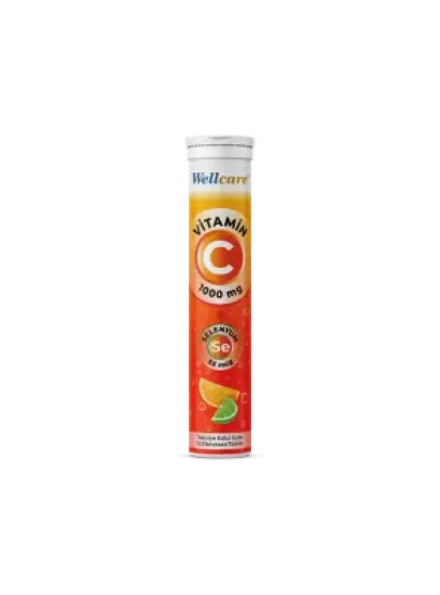 Outlet - Wellcare Vitamin C + Selenyum 55mcg 15 Efervesan Tablet
