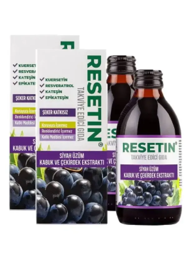 Resetin Siyah Üzüm Kabuk ve Çekirdek Ekstraktı 250 ml x 2 Adet