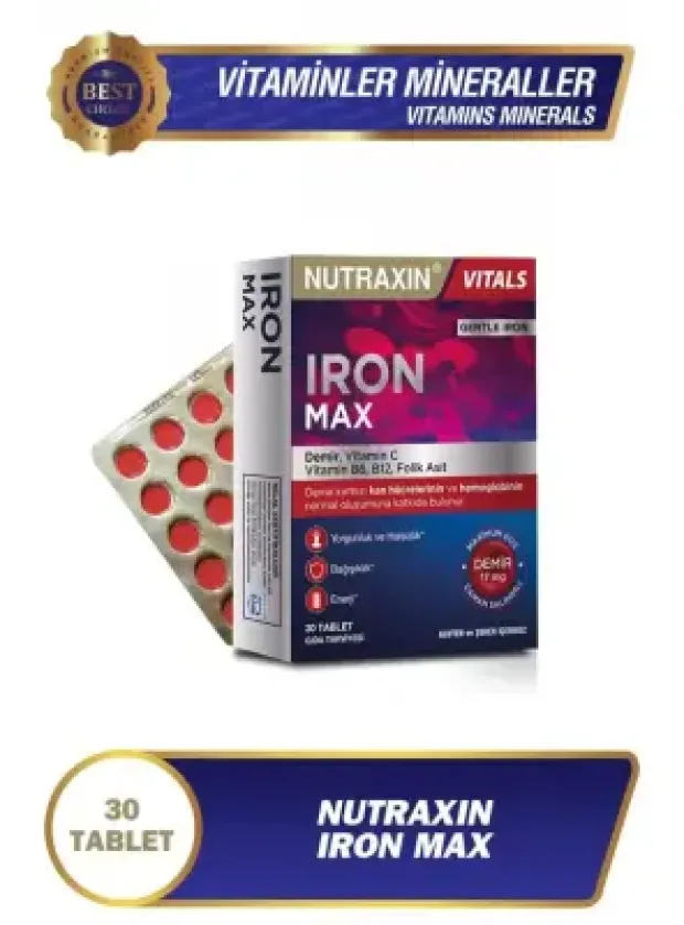 Nutraxin İron Max 17 Mg 30 Tablet