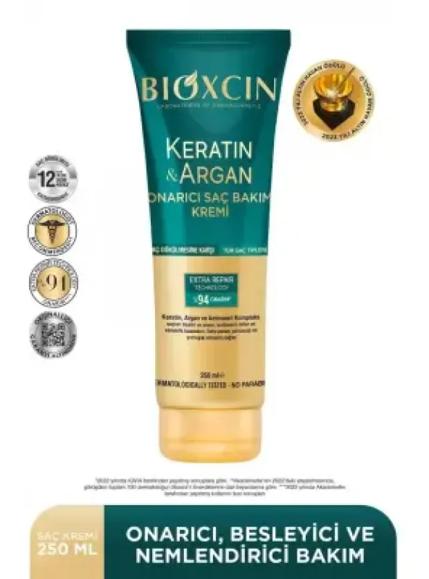 Bioxcin Keratin & Argan Onarıcı Saç Bakım Kremi 250 ml