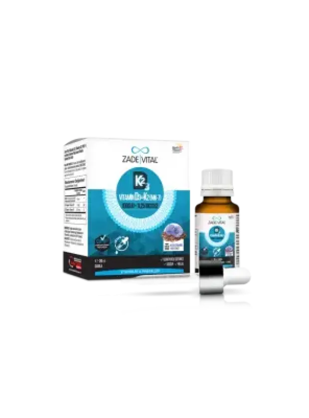 Zade Vital D3K2+Keten Tohumu Yağı Damla 20 ml