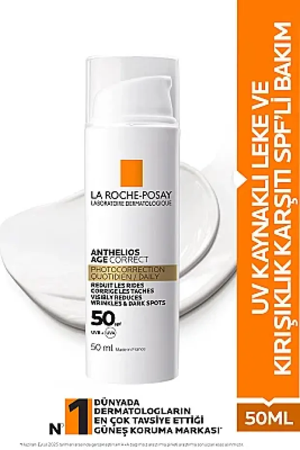 La Roche Posay Anthelios Age Correct Spf 50 Leke ve Kırışıklık Karşıtı  Güneş Kremi 50 ml