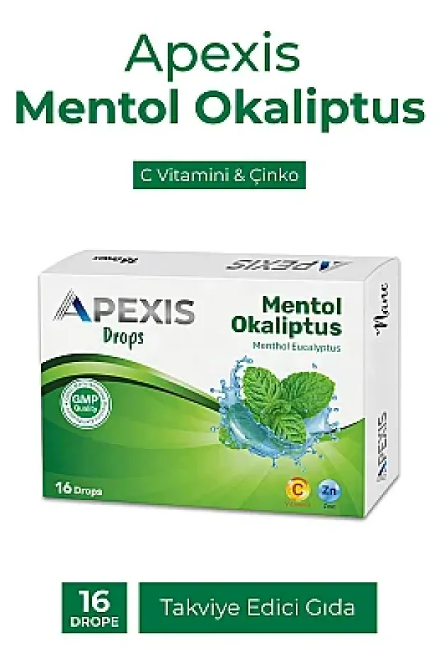 Apexis Drops Mentol Okaliptus Aromalı Pastil 16 Adet