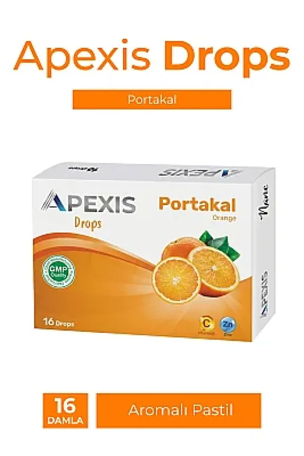 Apexis Drops Portakal Aromalı Pastil 16 Adet