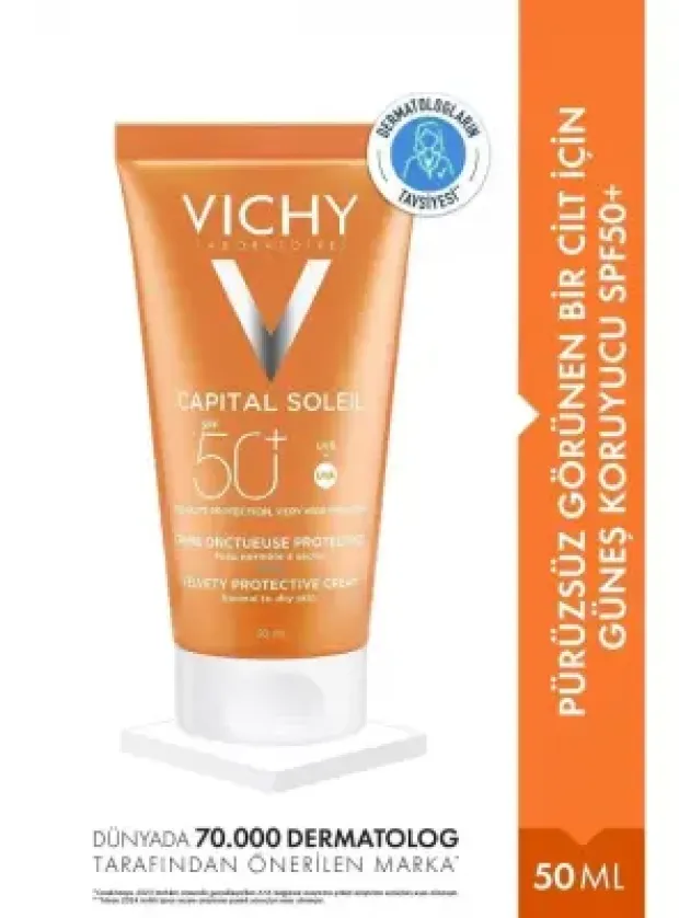 Vichy Capital Soleil Velvety Cream  Normal Ve Kuru Ciltler İçin  Güneş Kremi Spf 50+ 50 ml