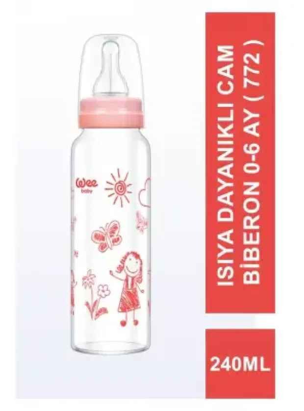Wee Baby  Isıya Dayanıklı Cam Biberon 0-6 Ay 180 ml - 771 -