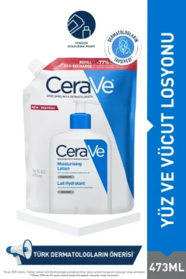 CeraVe Moisturizing Lotion Kuru Ciltler Yüz Vücut Nemlendirici Losyon 473ml - Refill