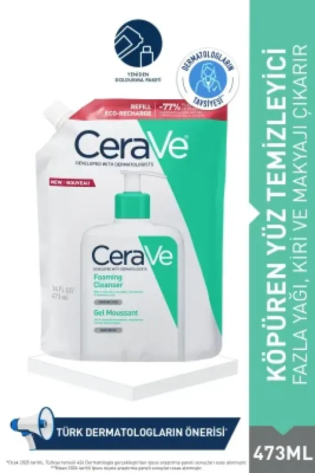 CeraVe Foaming Cleanser Normal ve Kuru Ciltler İçin Nemlendiren Temizleyici 473 ml - Refill