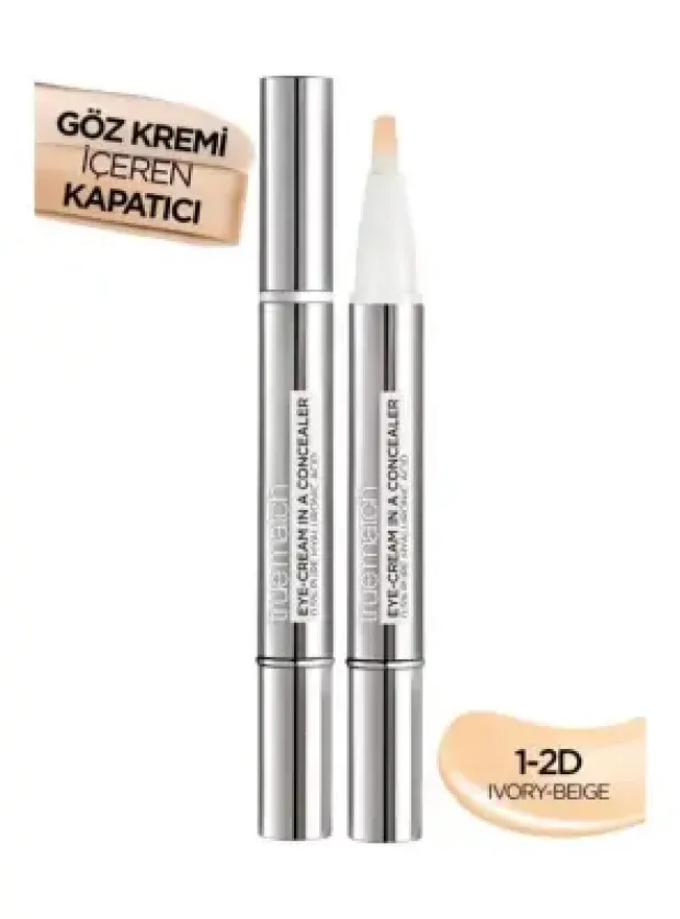 Loreal Paris True Match Göz Kremi İçeren Kapatıcı -2'si 1 Arada- 1-2D