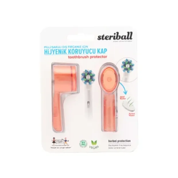 Steriball Elektrikli & Pilli Diş Fırçaları İçin Koruma Kabı 2'li - Turuncu