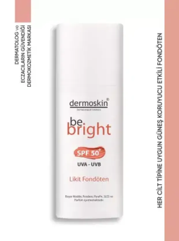 Dermoskin Be Bright SPF50+ Likit Fondöten 33ml - Medium