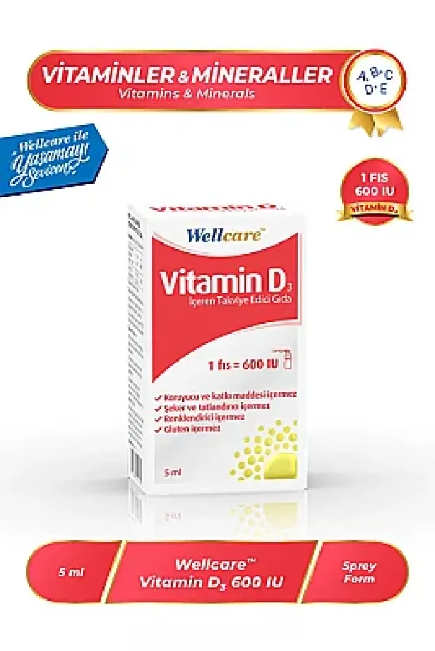 Wellcare Vitamin D3 600 IU 5ml