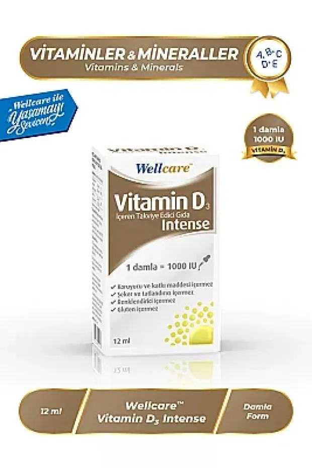 Wellcare Vitamin D3 Intense 1000 IU 12 ml