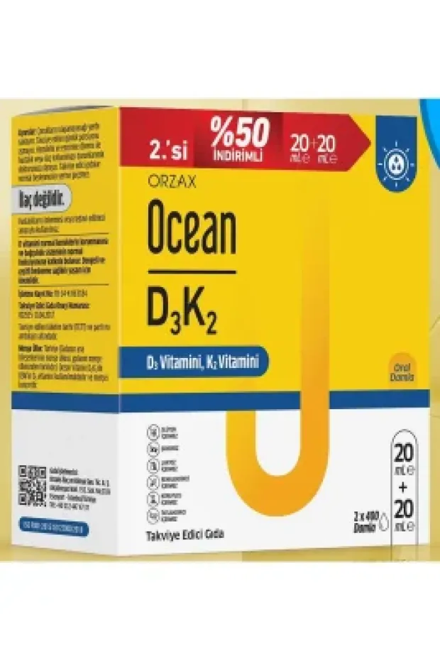 Ocean D3K2 Damla 20ml x 2 Adet  Avantajlı Paket