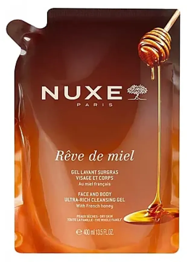 Nuxe Reve de Miel Gel Lavant Surgras Visage et Corps 400 ml - Refill