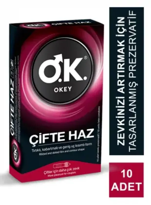 Okey Çifte Haz Prezervatif 10'lu