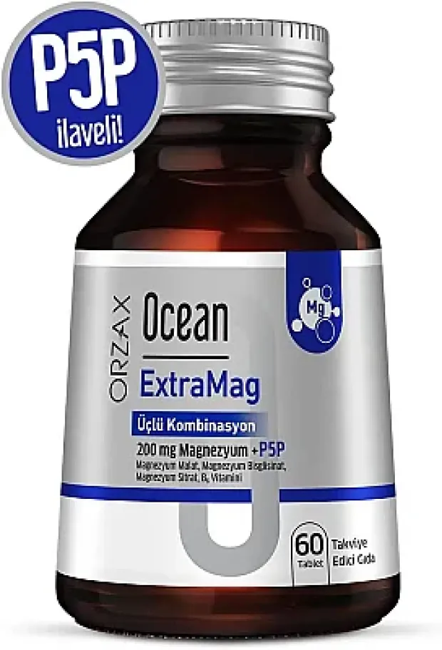 Ocean ExtraMag Üçlü Kombinasyon P5P ilaveli 60 Tablet Takviye Edici Gıda