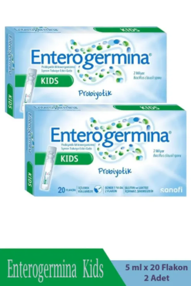 Enterogermina Kids 2-10 Yaş Probiyotik - 5 ml x 20 Flakon x 2 Adet