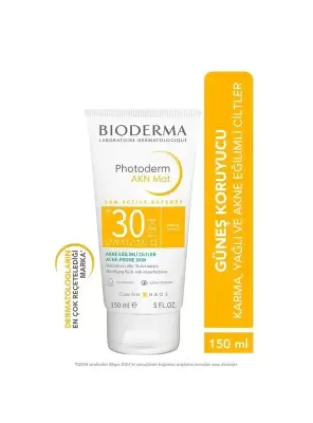 Bioderma Photoderm AKN Mat Spf 30 Yağlı, Akneli Cilt için Sivilce Karşıtı Matlaştırıcı Güneş Kremi 150ml