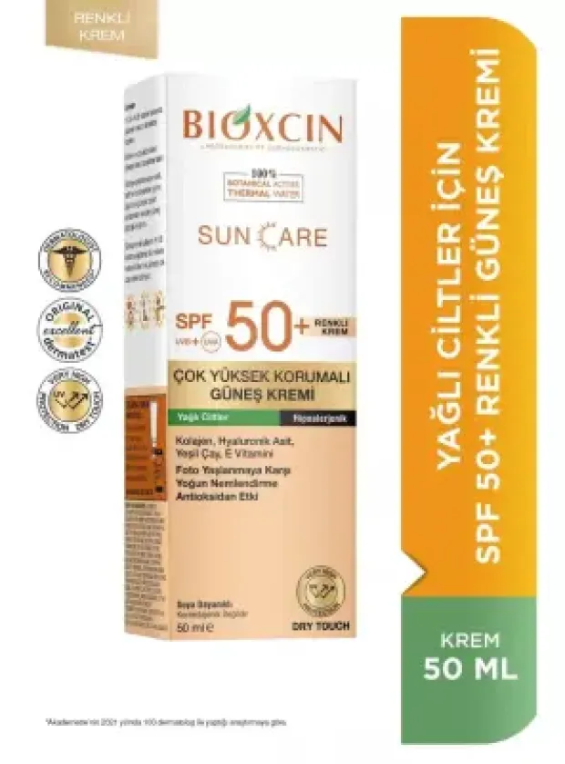 Bioxcin Sun Care Yağlı Ciltler İçin Renkli Güneş Kremi Spf50+ 50ml