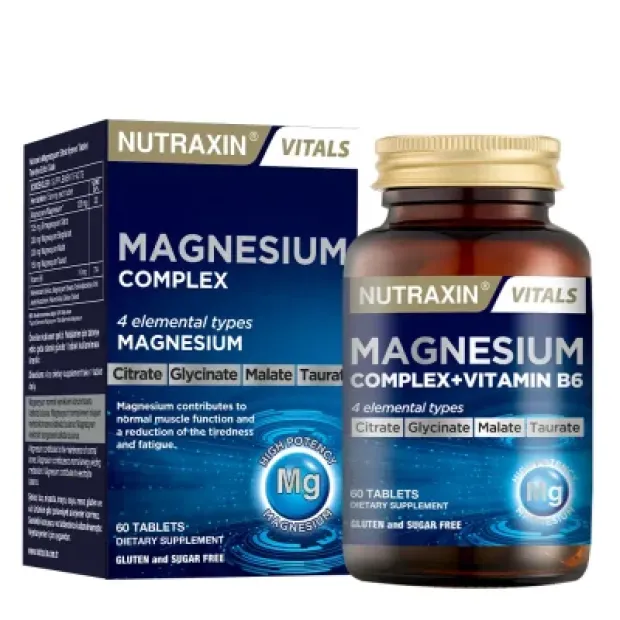 Nutraxin Magnesium Complex +Vitamin B6 125mg 60 Kapsül