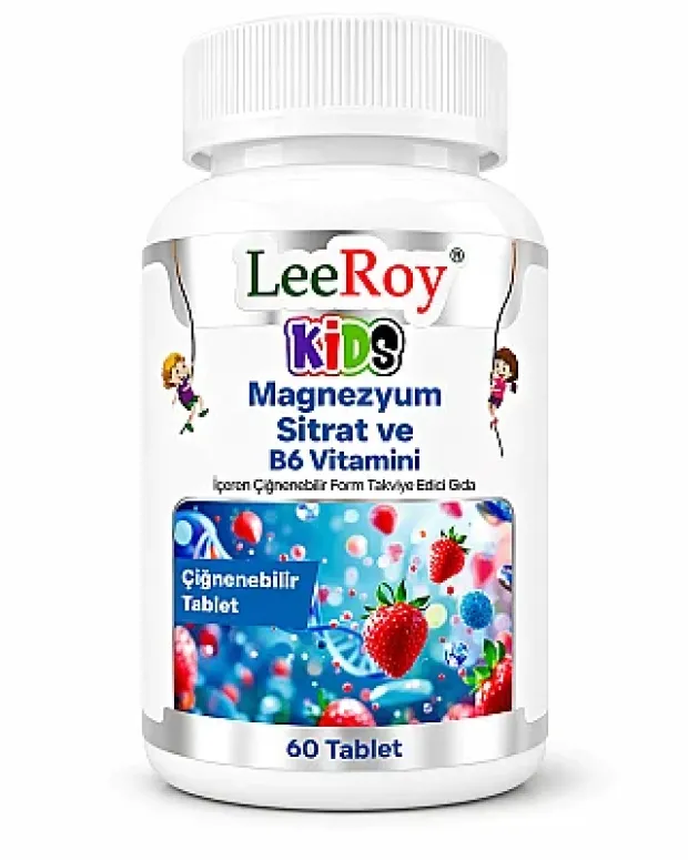 LeeRoy Kids Magnezyum Sitrat+B6  60 Tablet
