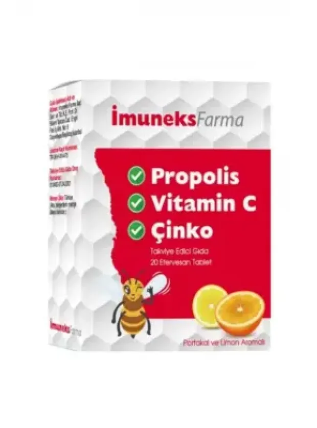 İmuneks Propolis , Vitamin C ve Çinko 20 Tablet