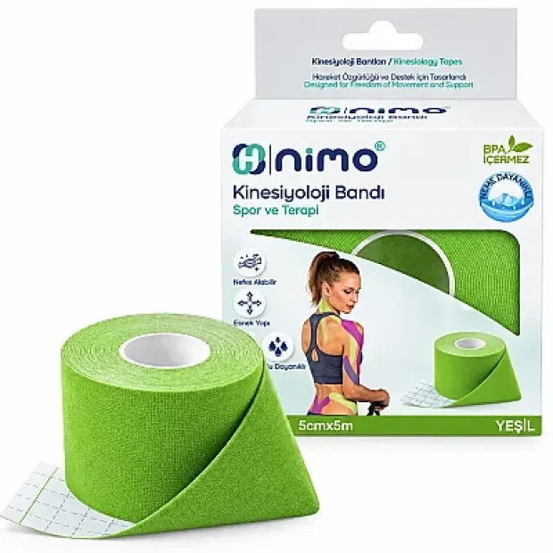 Nimo Kinesiyoloji Bandı (Ağrı Bandı) 5cm*5m Yeşil