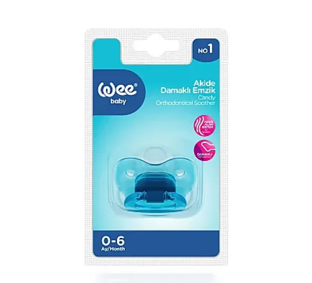 Wee Baby 111 Akide Gövdeli Damaklı Emzik No:1 - Mavi