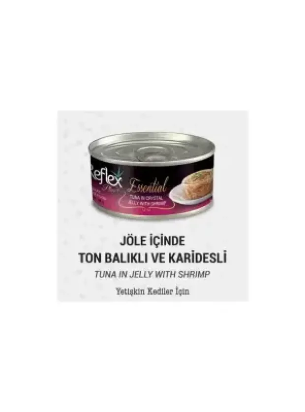 Reflex Plus+ Essential Jöle İçinde Ton Balıklı & Karidesli  Yetişkin Kedi Maması 70Gr