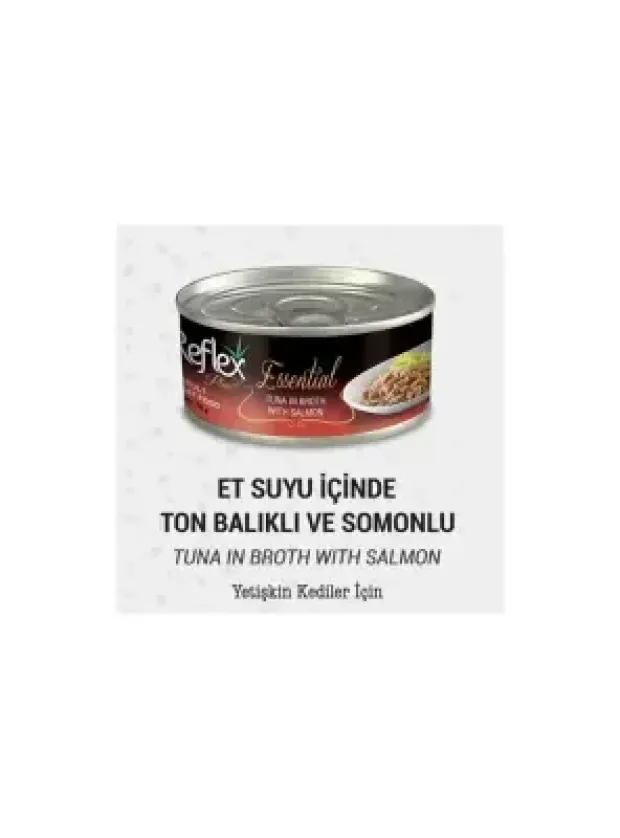 Reflex Plus+ Essential Et Suyu İçinde Ton Balıklı & Somonlu Yetişkin Kedi Maması 70Gr