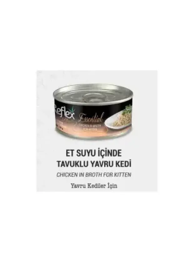 Reflex Plus+ Essential Et Suyu İçinde Tavuklu Yavru Kedi Maması 70Gr