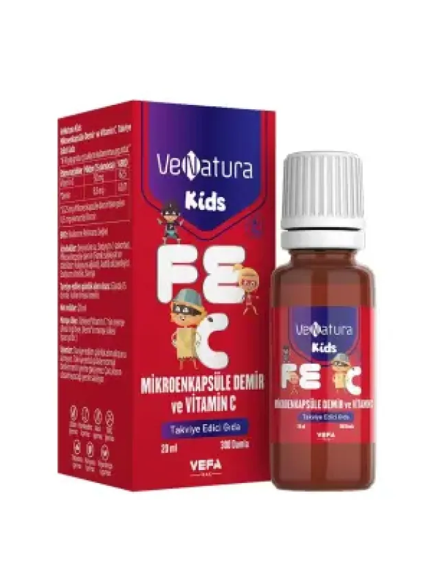 VeNatura Kids Mikroenkapsüle Demir ve Vitamin C Takviye Edici Gıda 20 ml